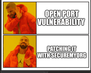 image illustrating patching an open port vulnerability with SecureMyOrg