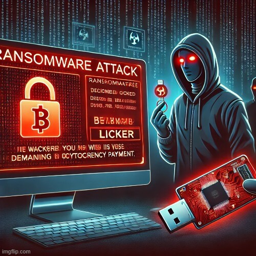 Image depiction of cyber threats such as ransomware attacks